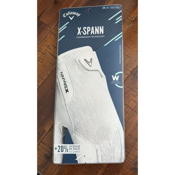NWT CALLAWAY X-SPANN ~ MEDIUM RIGHT ~ Women's Golf WHITE ~ Fast‎ Ship - Picture 1 of 3